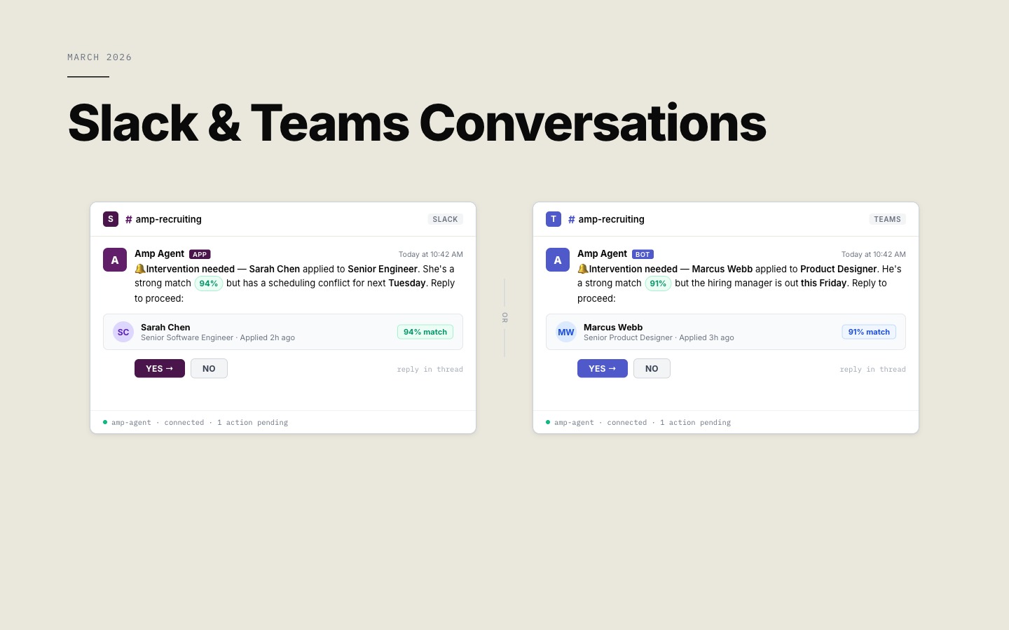 Slack and Teams conversations