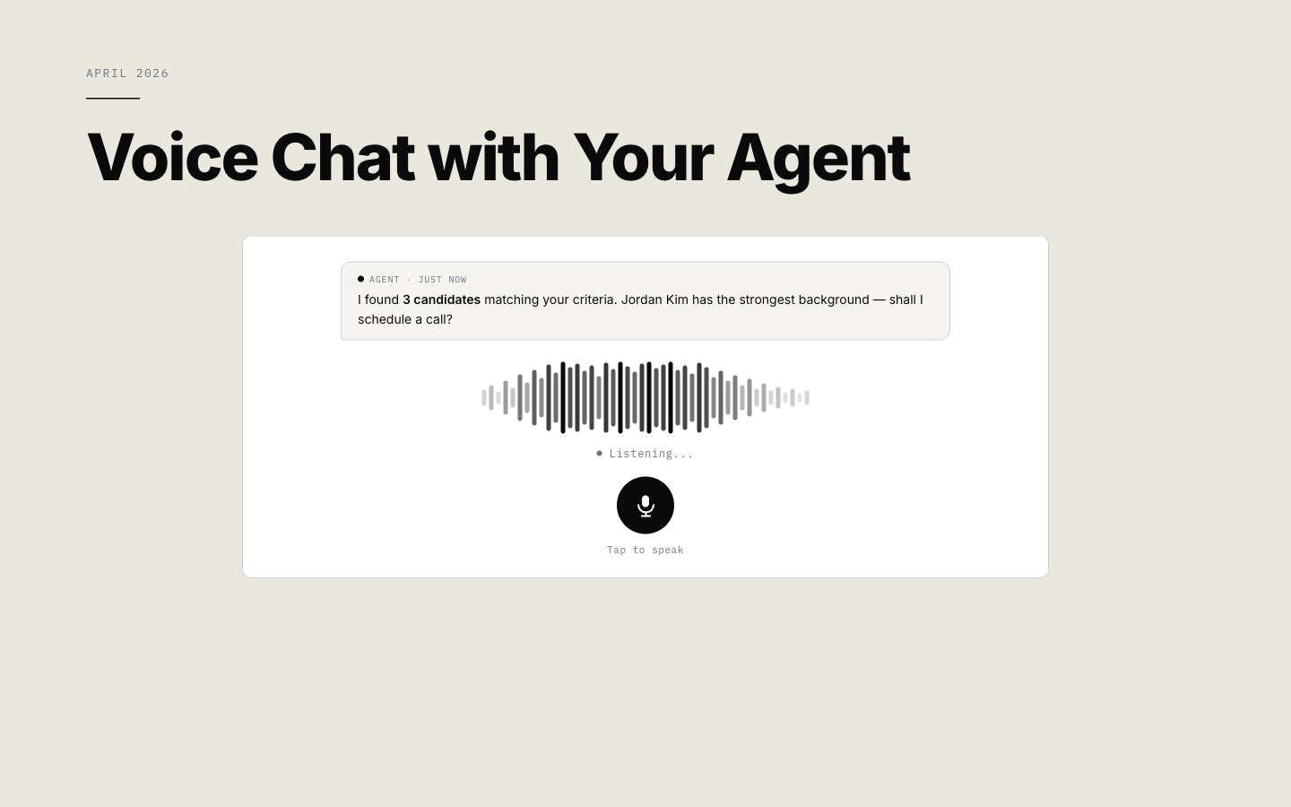 Voice chat with your agent