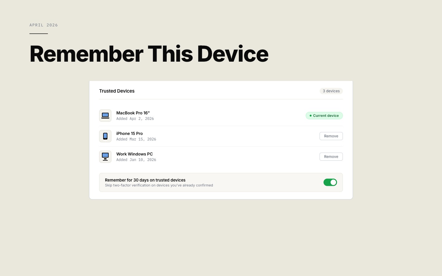 Remember this device