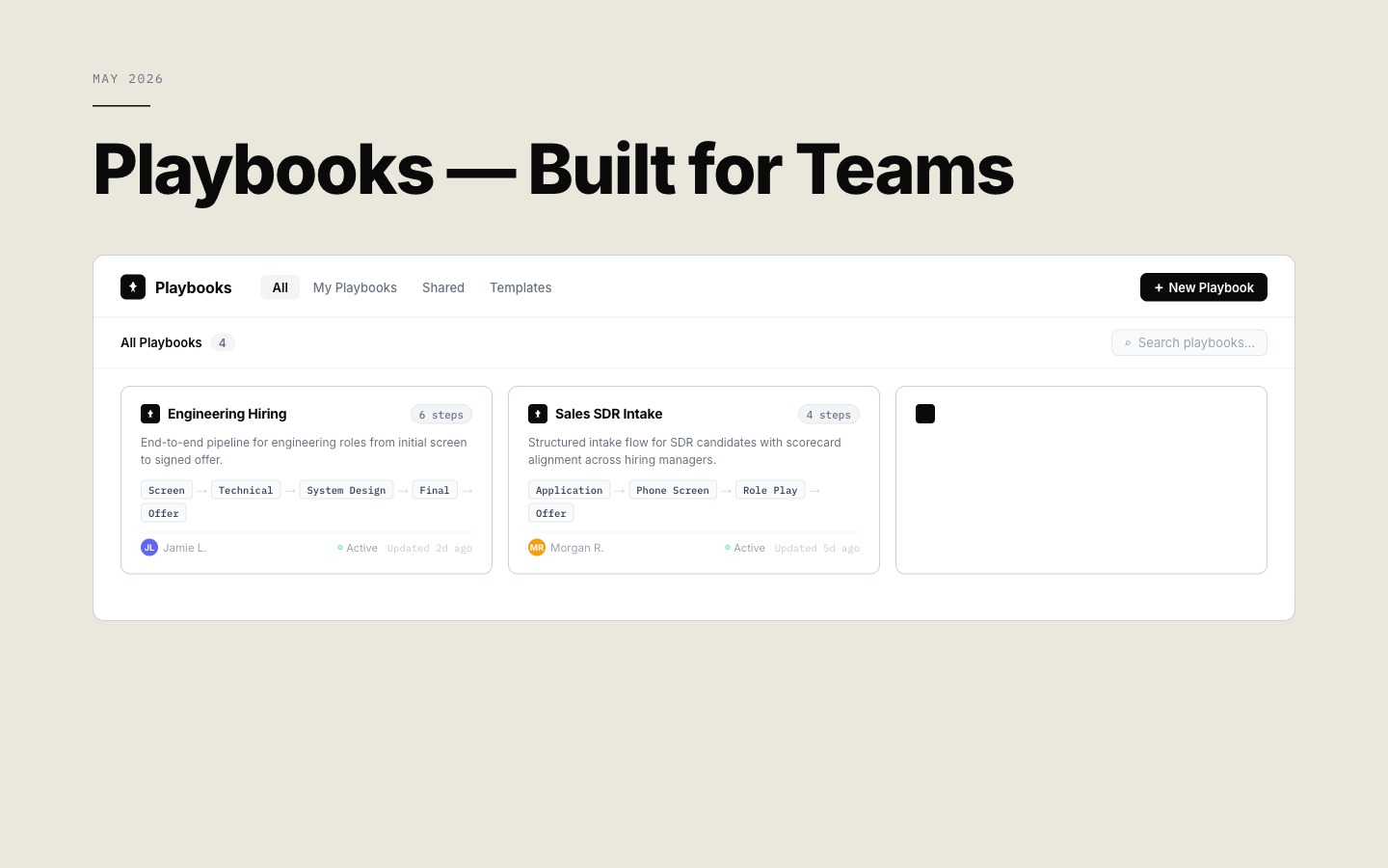 Playbooks, built for teams