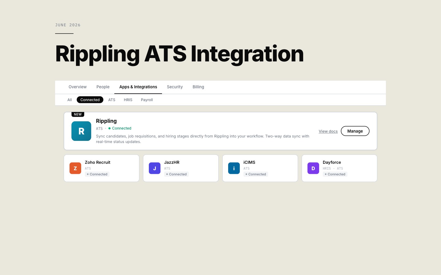 Rippling ATS integration