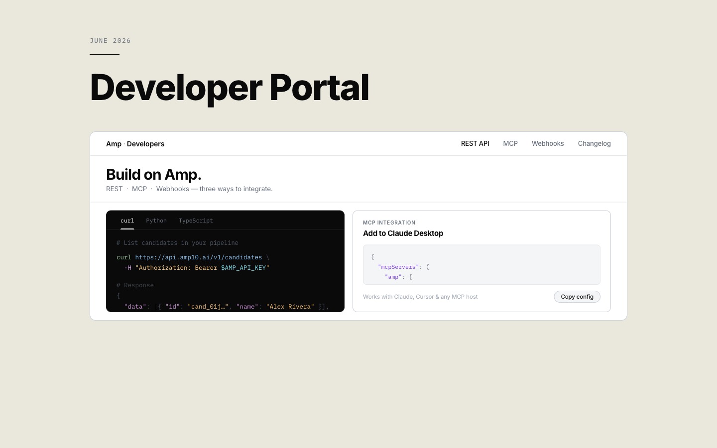 Developer portal