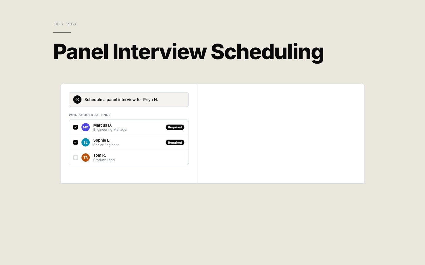 Panel interview scheduling