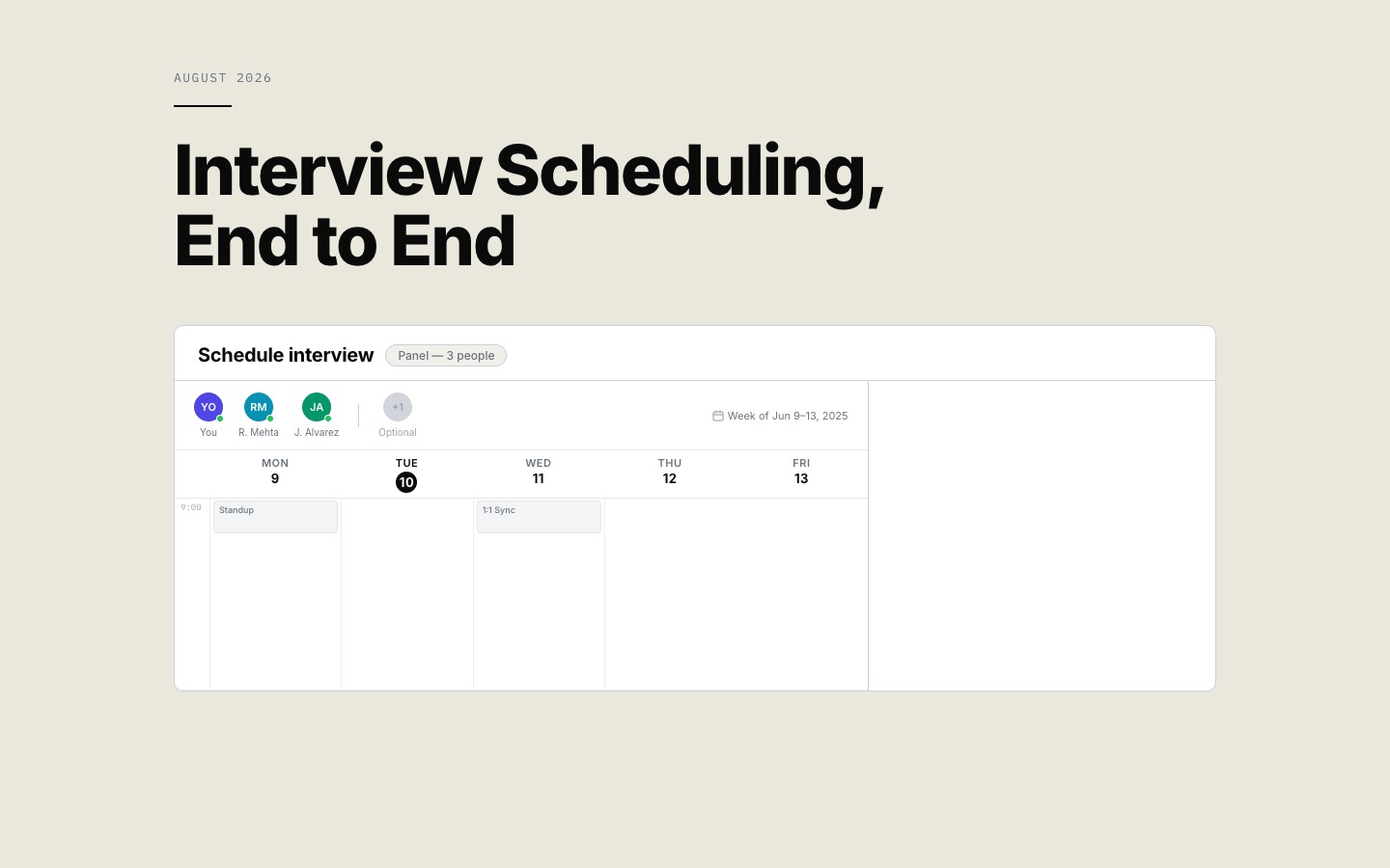 Interview scheduling, end to end