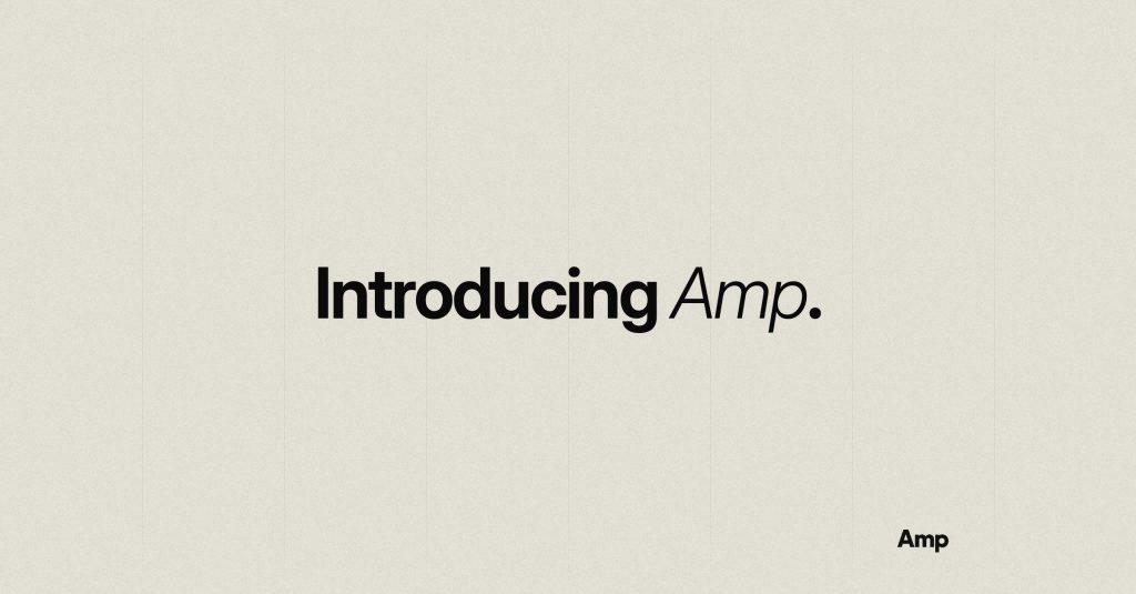 Cover graphic reading: Introducing Amp.
